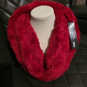 Luxurious Red Faux Fur Infinity Scarf